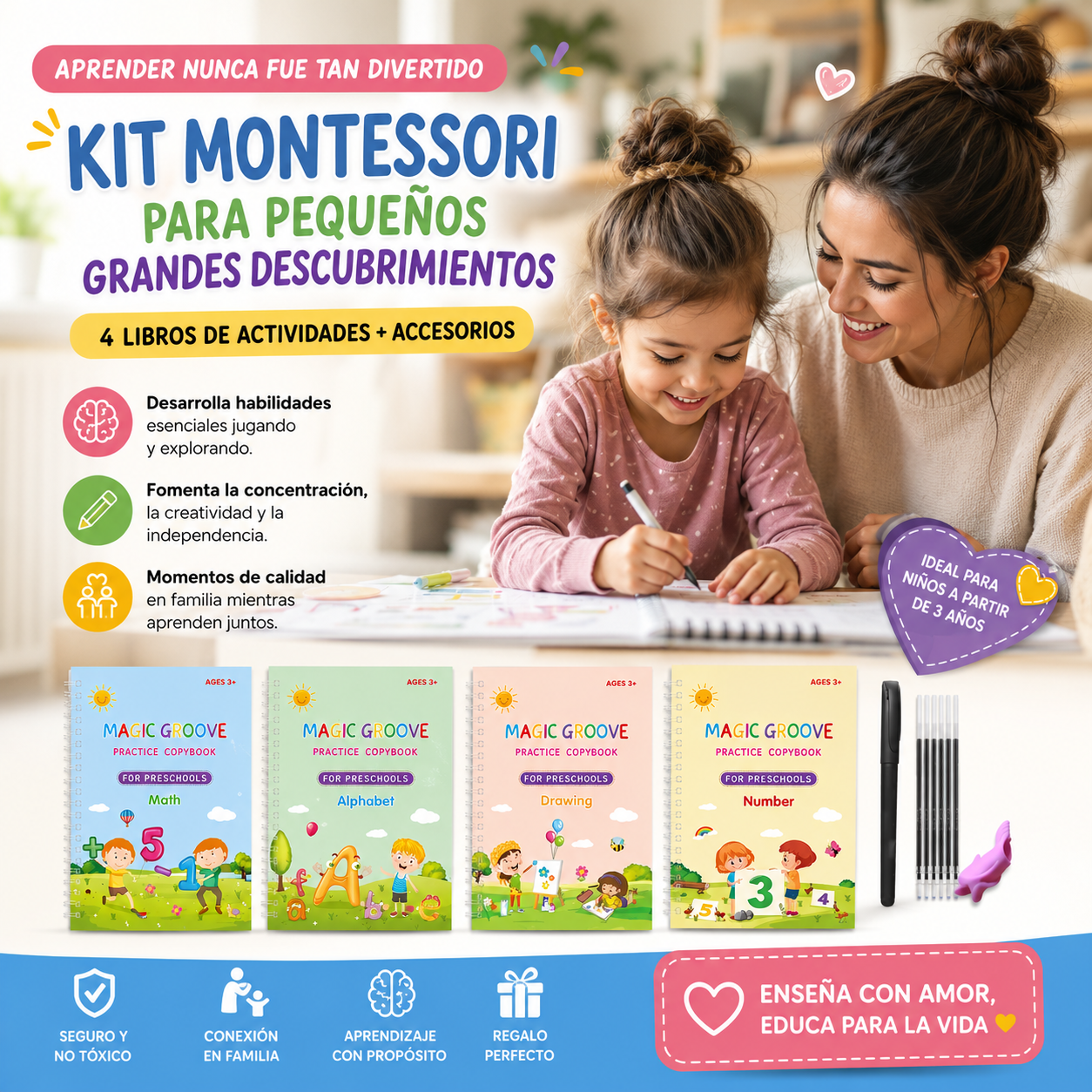 4 Libros Caligrafia Montessori